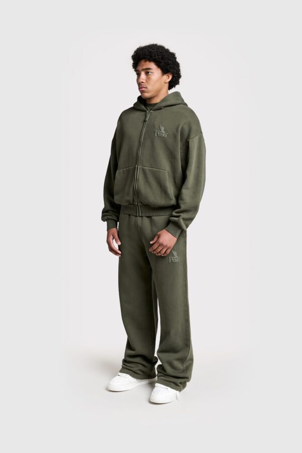 Eurabel Raw Edge Zip-Up Hoodie – Casual Streetwear Essential - Image 2