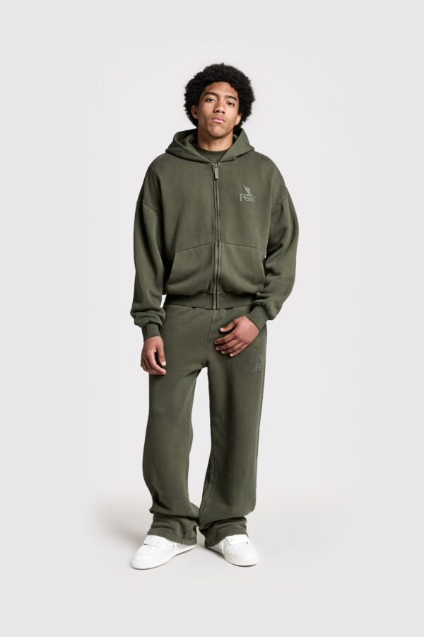 Eurabel Raw Edge Zip-Up Hoodie – Casual Streetwear Essential - Image 4