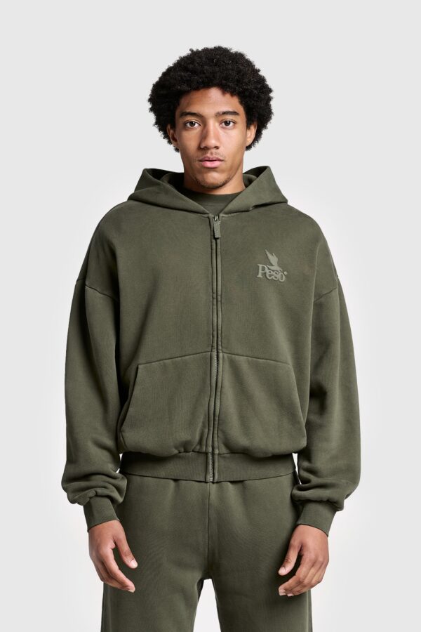 Eurabel Raw Edge Zip-Up Hoodie – Casual Streetwear Essential - Image 5