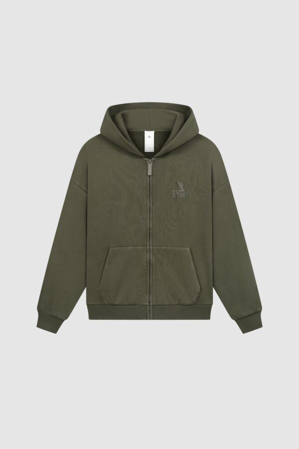 Eurabel Raw Edge Zip-Up Hoodie – Casual Streetwear Essential - Image 8