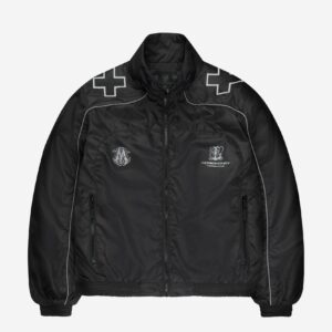 Eurabel Black Plus Size Track Jacket – Lightweight Zip-Up Outerwear